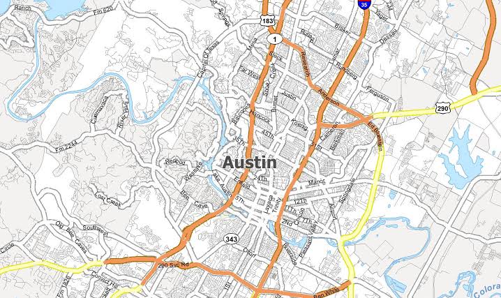 Map of Austin, Texas